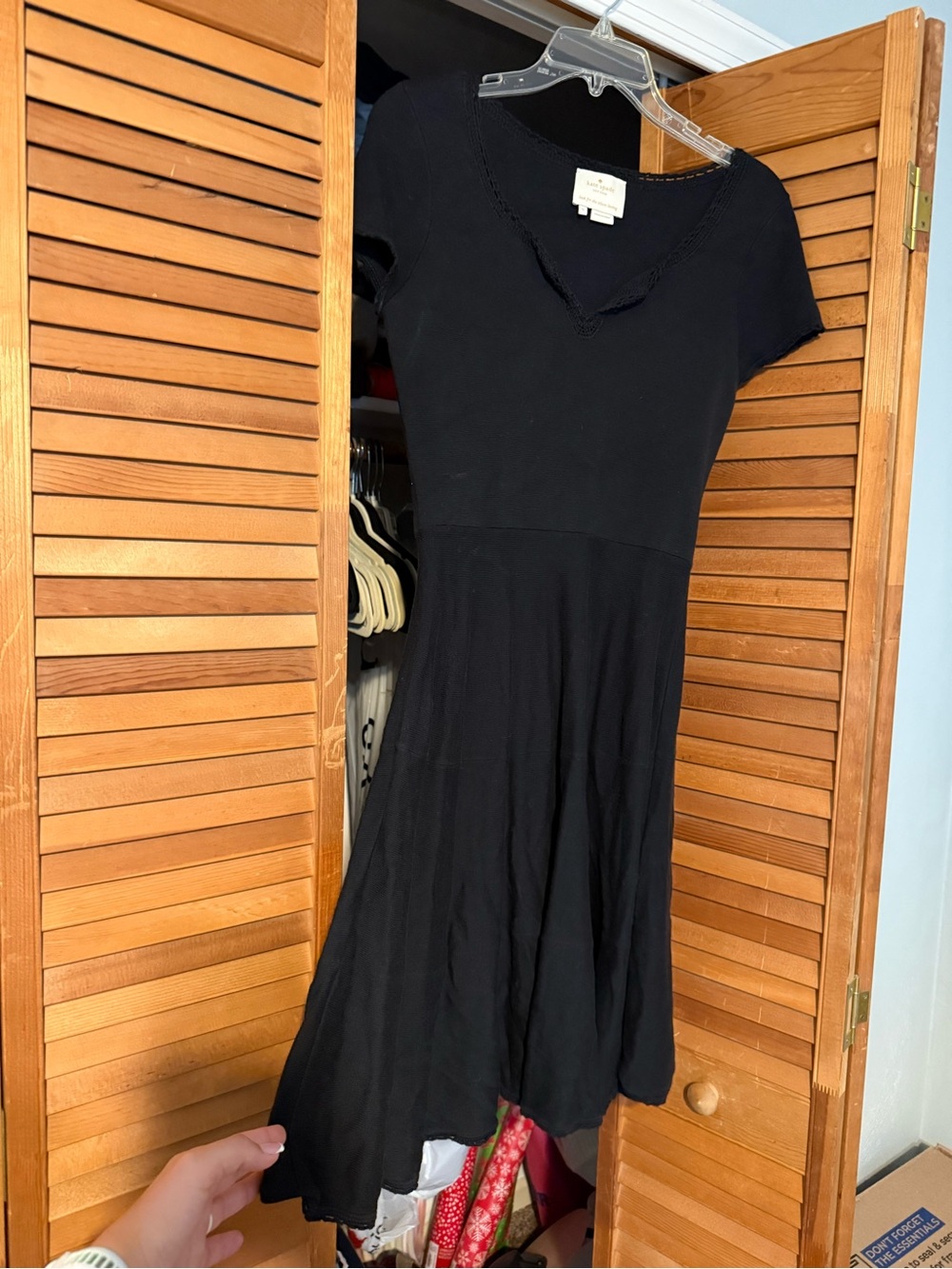 kate spade Black Short-Sleeve V-Neck Midi Dress